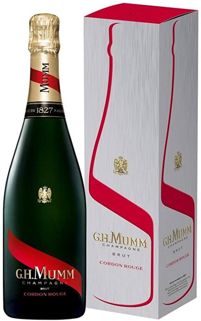 G.H. Mumm Champagne Brut 0,75l u orginalnoj ambalaži bjele boje.