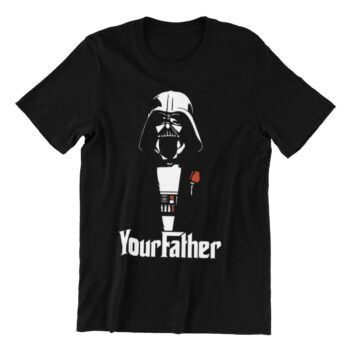 Crna muška majica sa bijelom slikom.