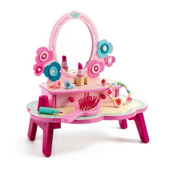 Drveni stolić za uređivanje sa ogledalom, igračka za djevojčice