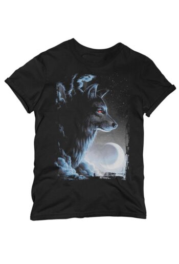 Crna majica sa likom vuka.